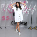 Italian Cotton Embroidered Shirt Dress