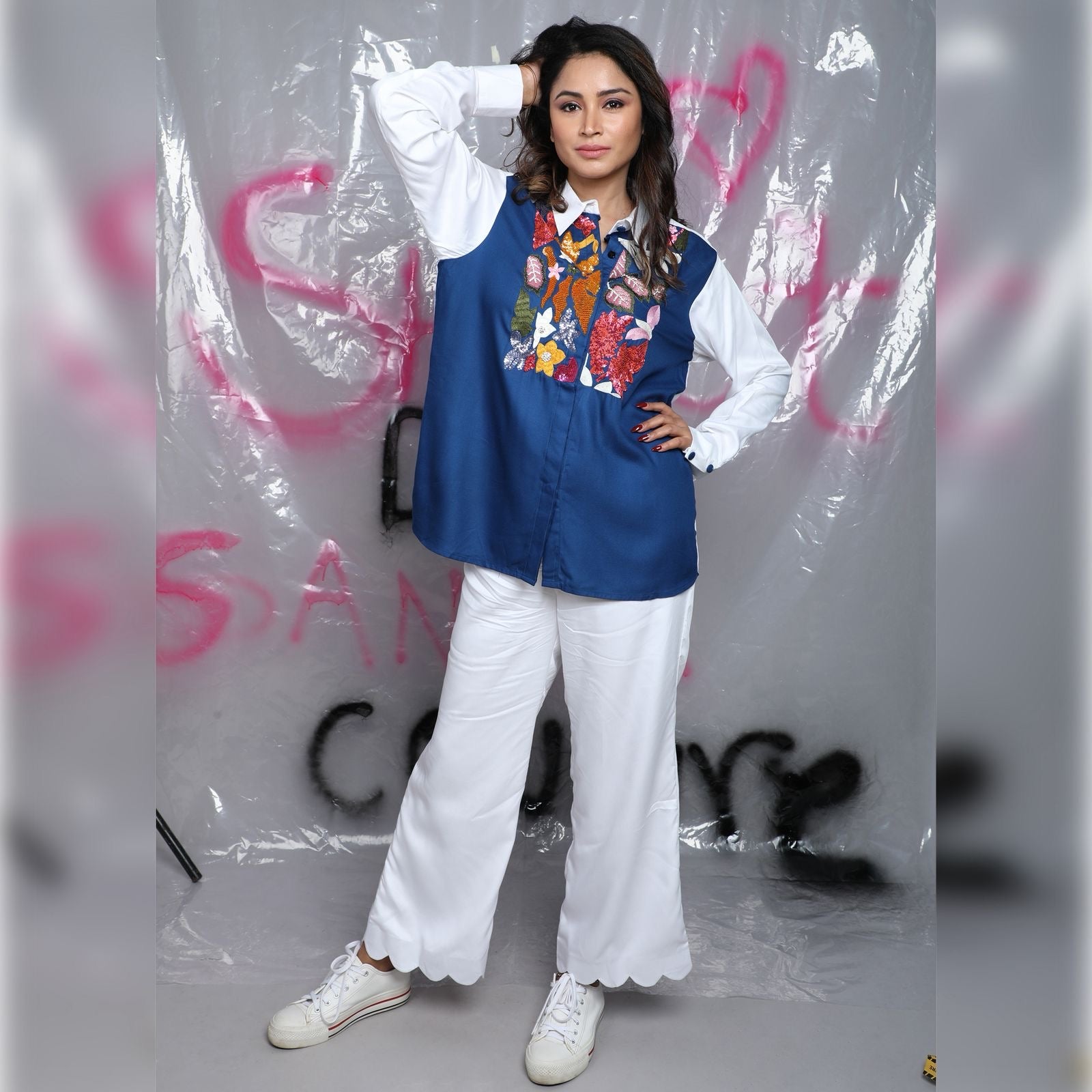 Hand-Embroidered Italian Cotton Shirt