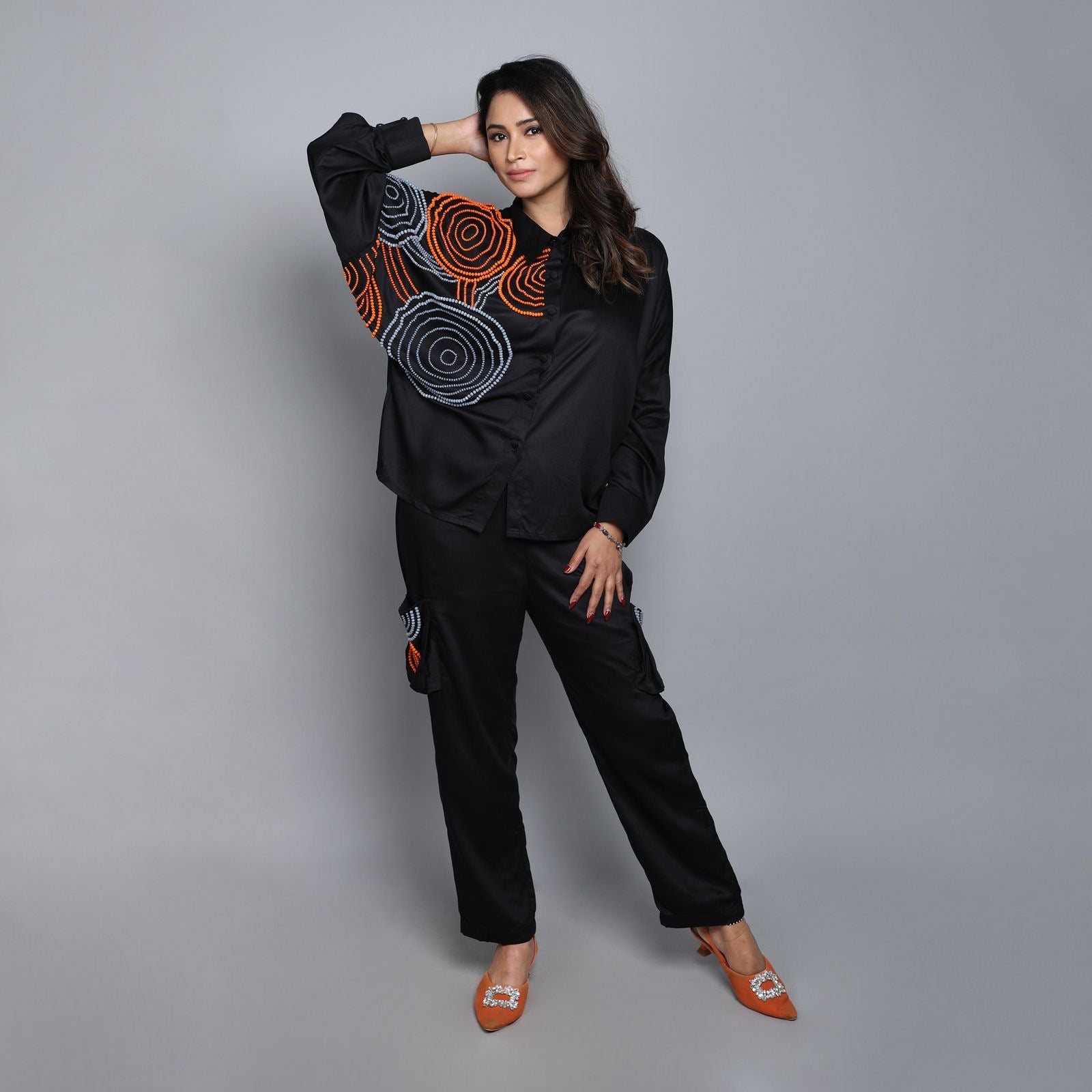 Italian Cotton Hand-Embroidered Co-Ord Set