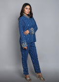Midnight Blue Lucknowi Embroidered Co-Ord Set