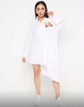 Italian Cotton Shirt Dress with Auto Embroidery