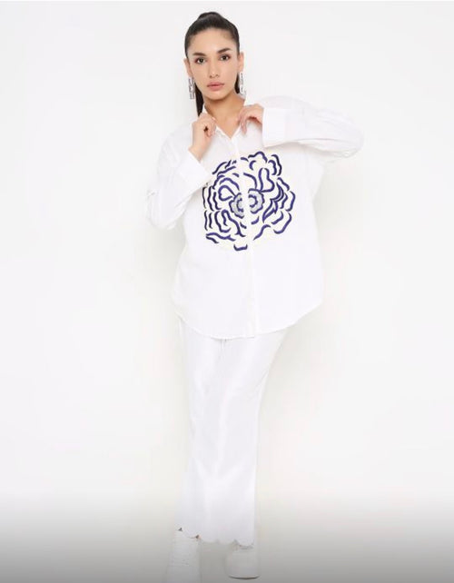 Cord set with flower work