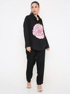 Cord set with flower work